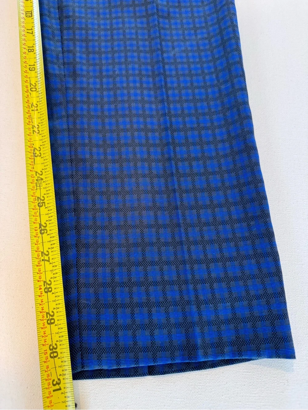 Statement Italy Mens 3‑Piece Suit - 44L Jacket/Vest, 40R Pants - Blue Check Wool